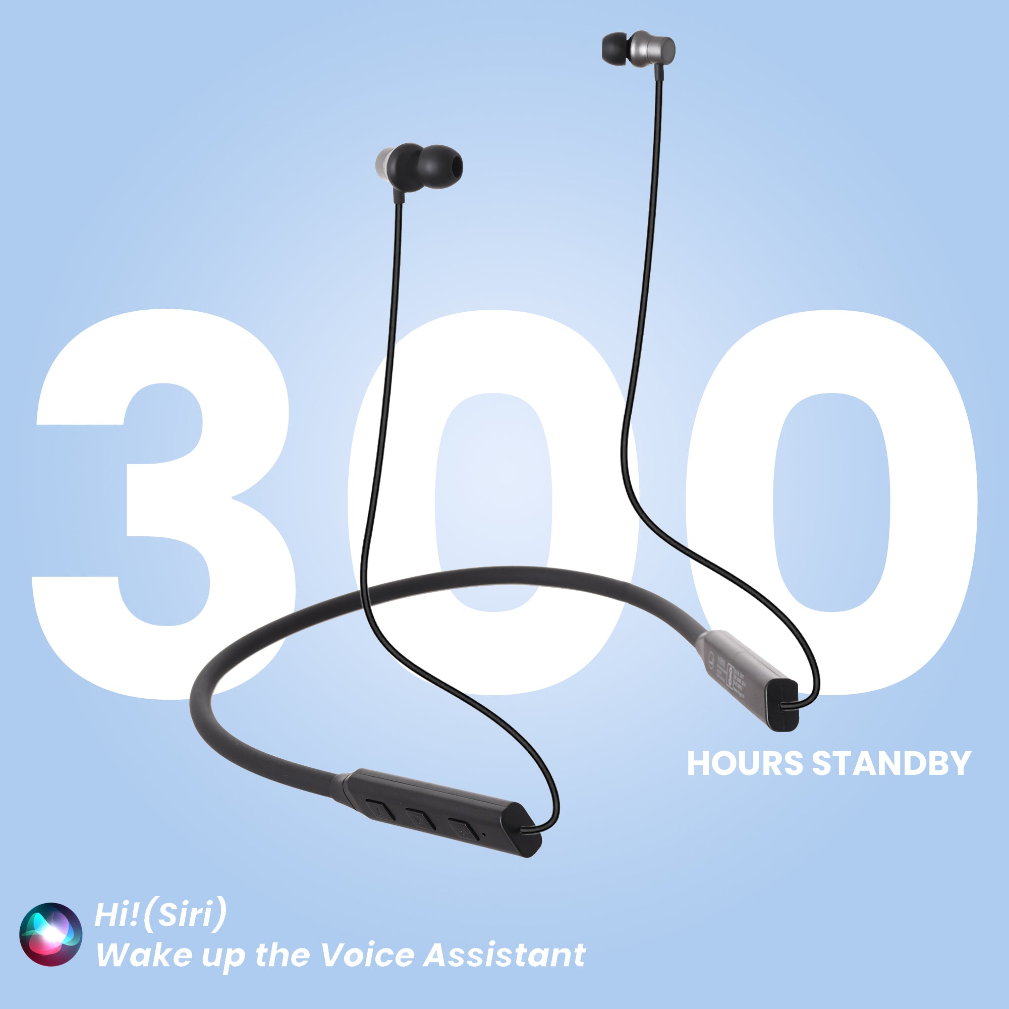 300 hrs standby time of BN 209 Black neckbands