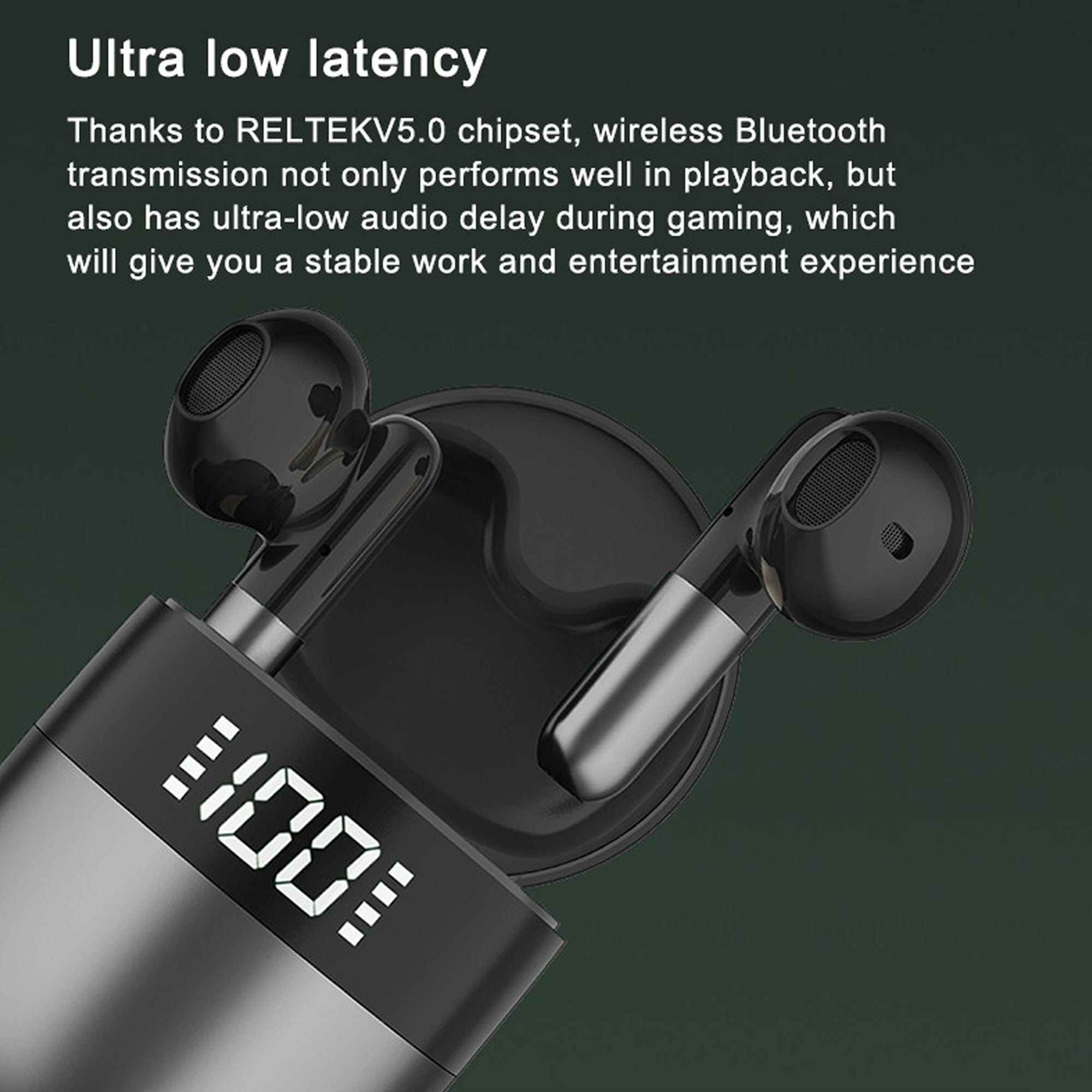 LED Display on an earbuds case